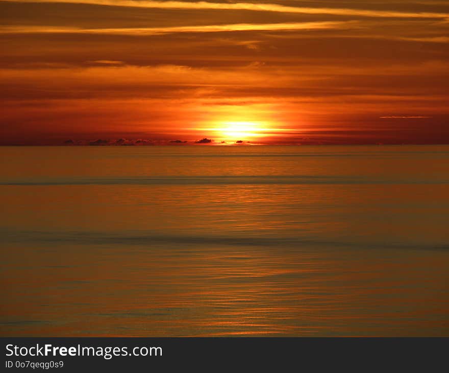 Horizon, Afterglow, Red Sky At Morning, Sunset