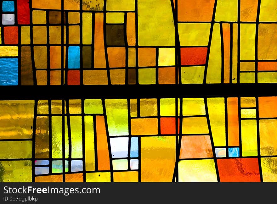 Yellow, Stained Glass, Glass, Window