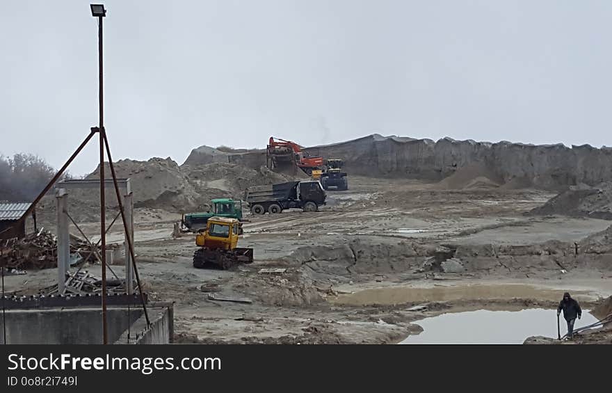 Quarry in the mountains for the extraction and processing