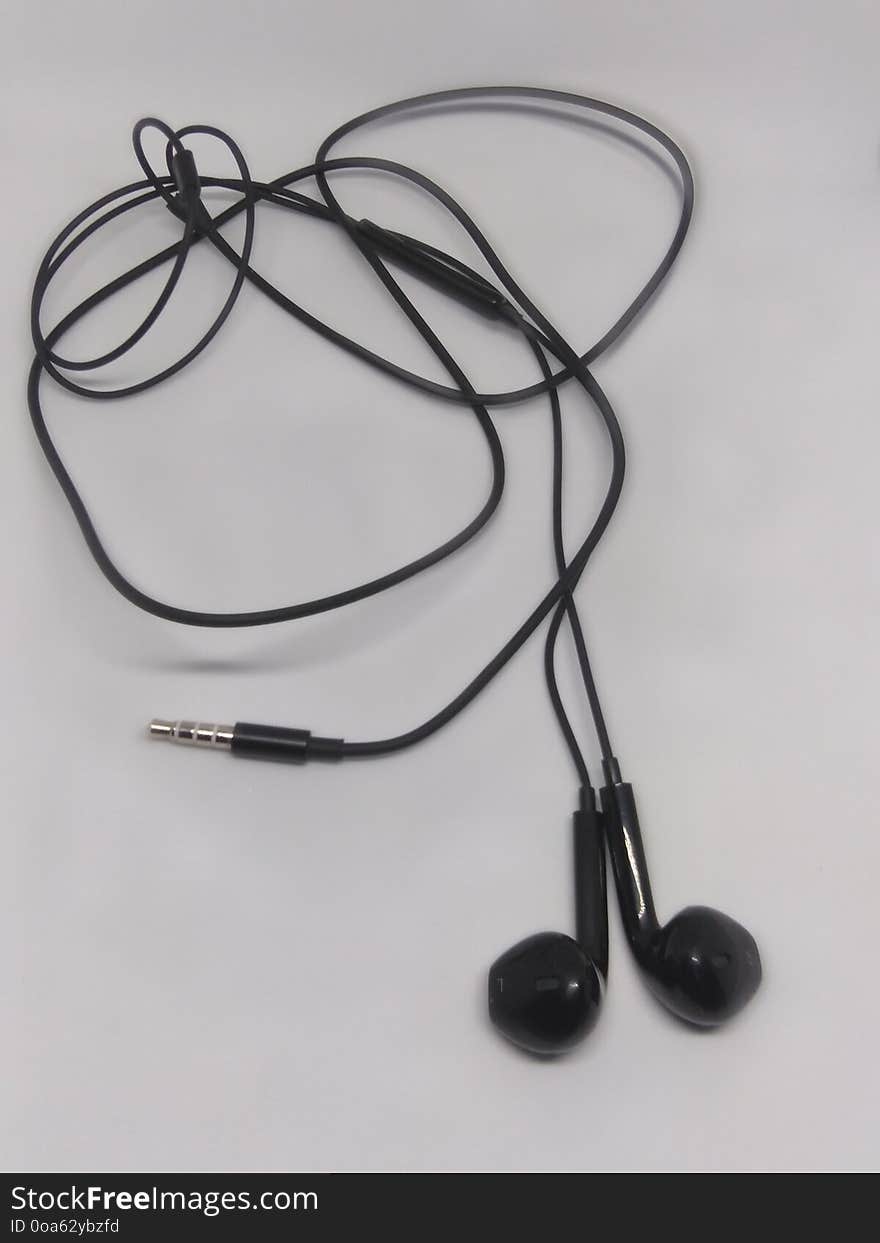 Headset of mobile phone in white background