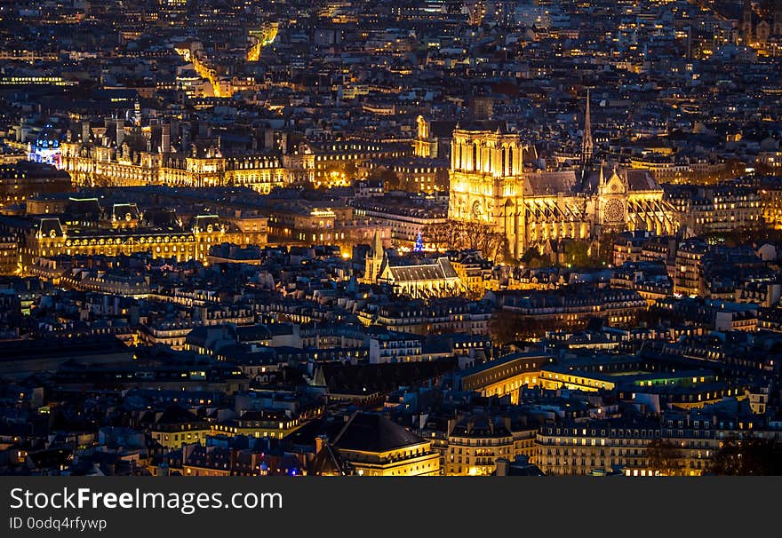 Notre Dame de Paris France by night. Notre Dame de Paris France by night