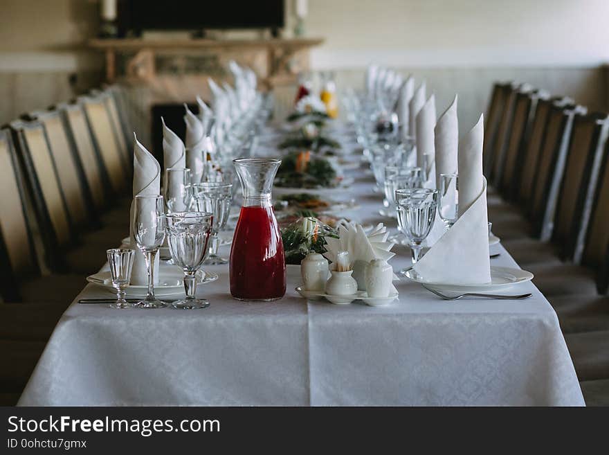 Wedding table in the restaurant