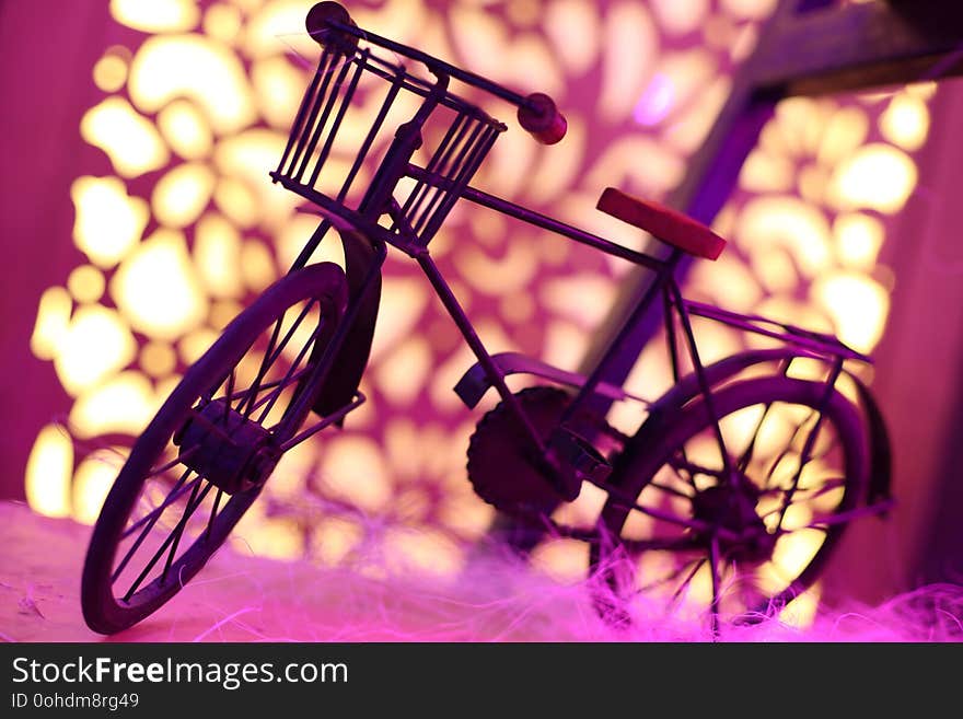 Small and cute artistic vintage bicycle