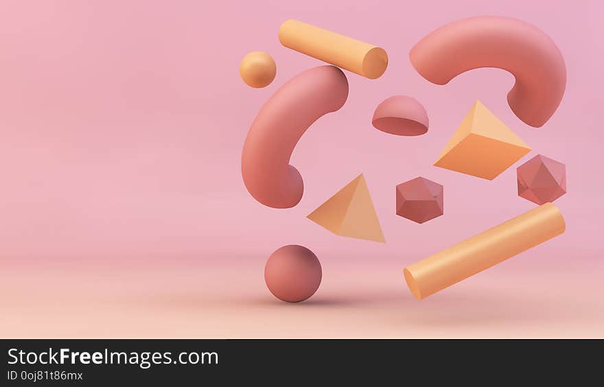 geometric shapes background 3d rendering isolated