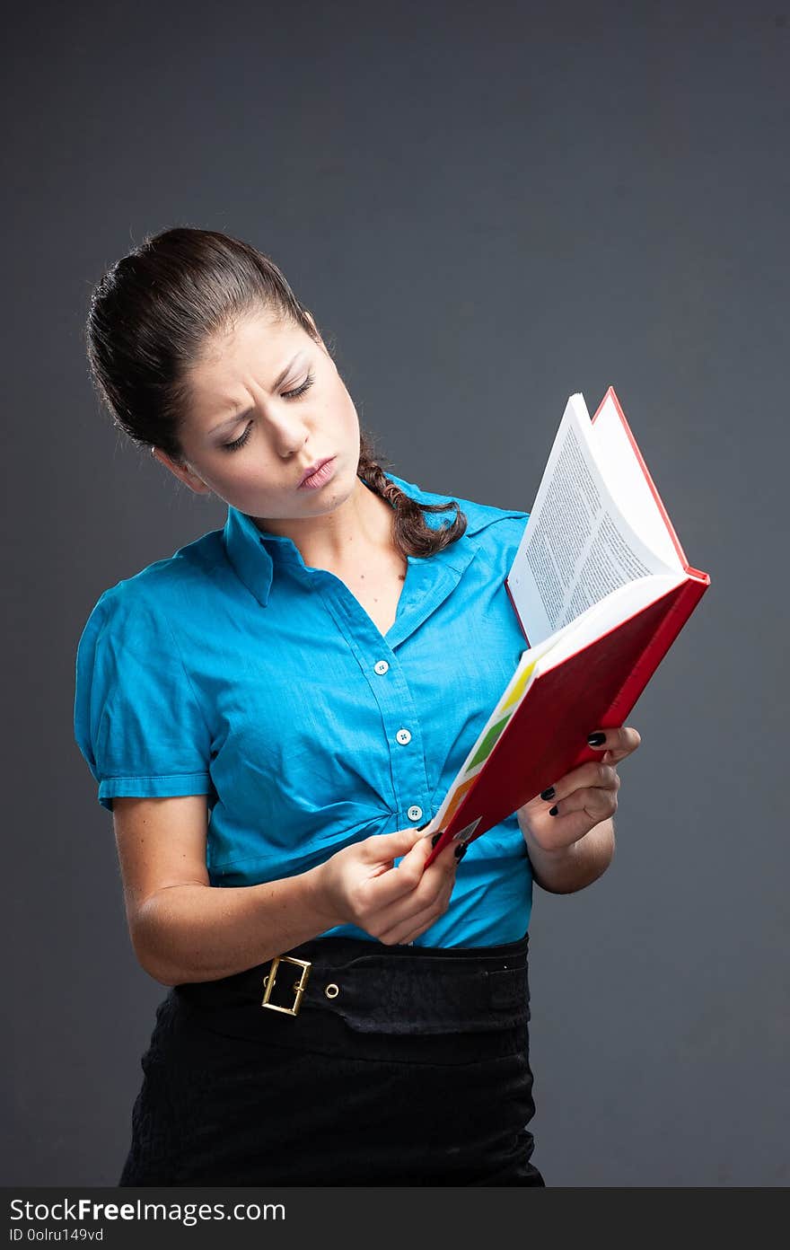 Young Woman Student architect holding book. Smiling girl portrait. Young Woman Student architect holding book. Smiling girl portrait