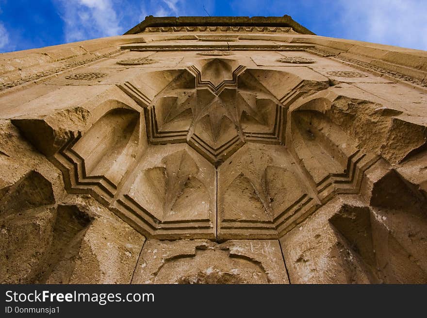 The view of Mouseloum Halime Hatun. Great architecture details from Van, Turkey