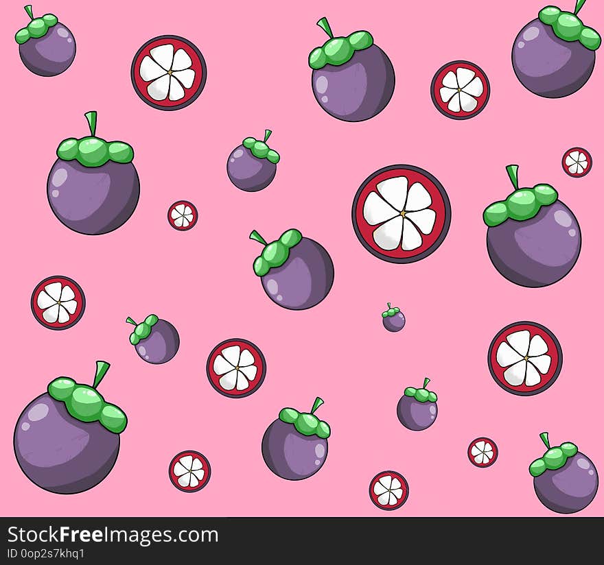 Full and half Mangosteen pattern