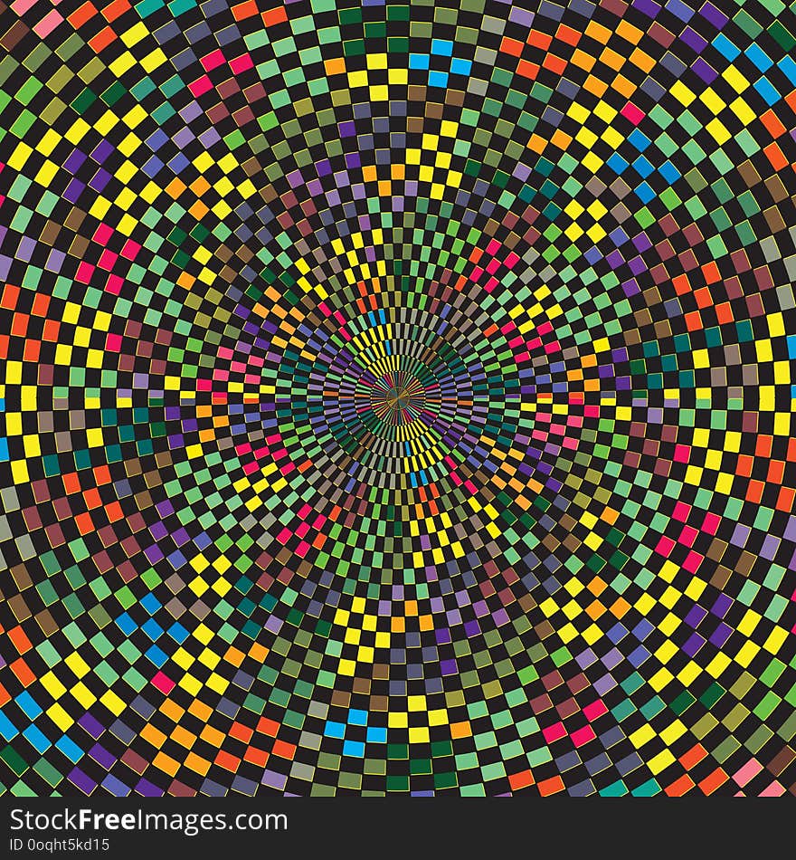 Abstract Colors Checkered Geometric Squares Sun Burst Background Texture Illustration. Vector File Include Transparent and/or Black Ray`s Background.