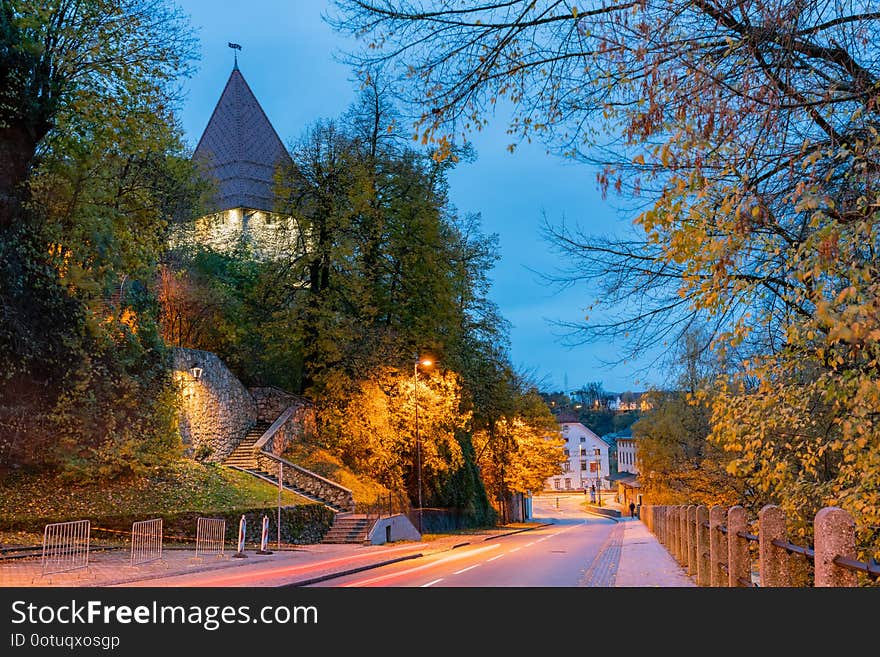 Beautiful cityscape around Kronj old town