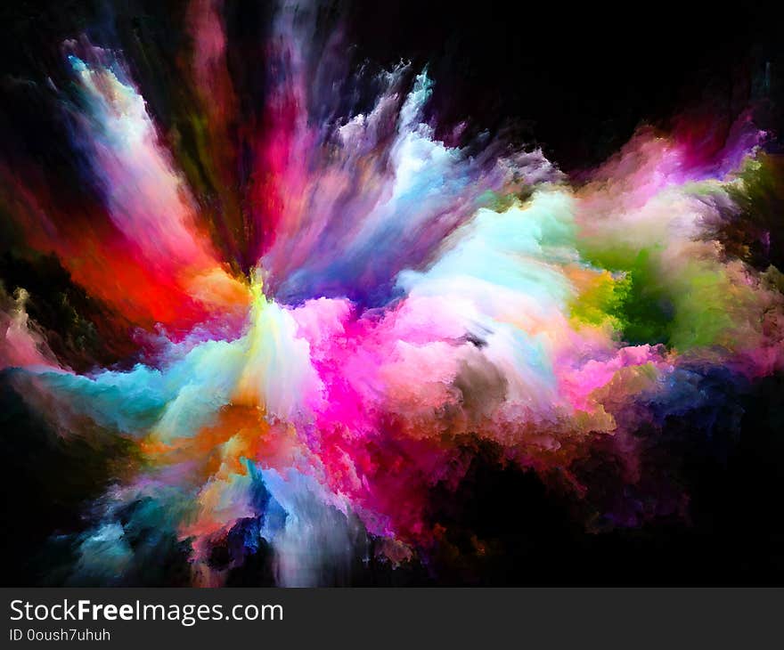 Color Flow series. Backdrop of streams of digital paint on the subject of music, creativity, imagination, art and design. Color Flow series. Backdrop of streams of digital paint on the subject of music, creativity, imagination, art and design