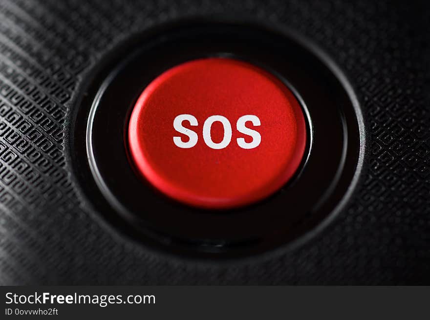 SOS button on an electronic device. SOS button on an electronic device