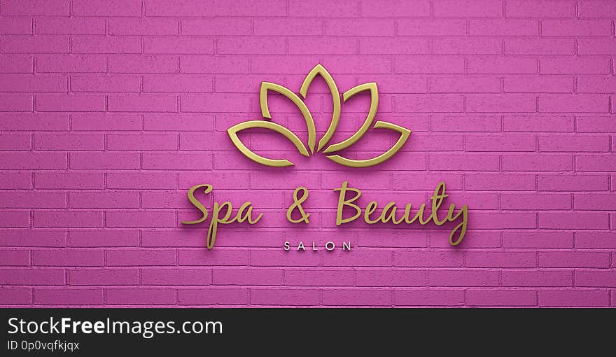 Spa And Beauty Pink Lotus. 3D Render Illustration