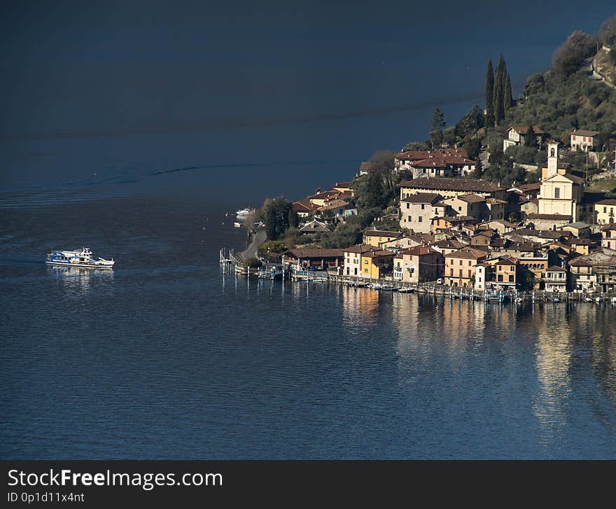 View of Montisola,Island in the Lake Iseo in Italy. View of Montisola,Island in the Lake Iseo in Italy