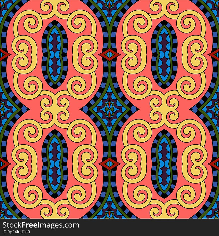 Seamless colored vintage geometric pattern, texture for wallpaper