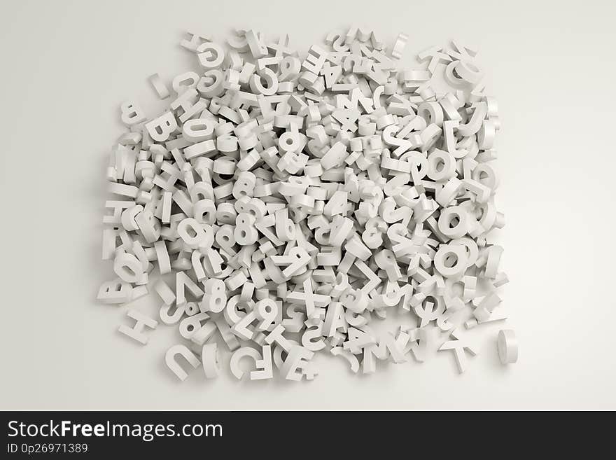 Letters isolated on white background 3d illustration