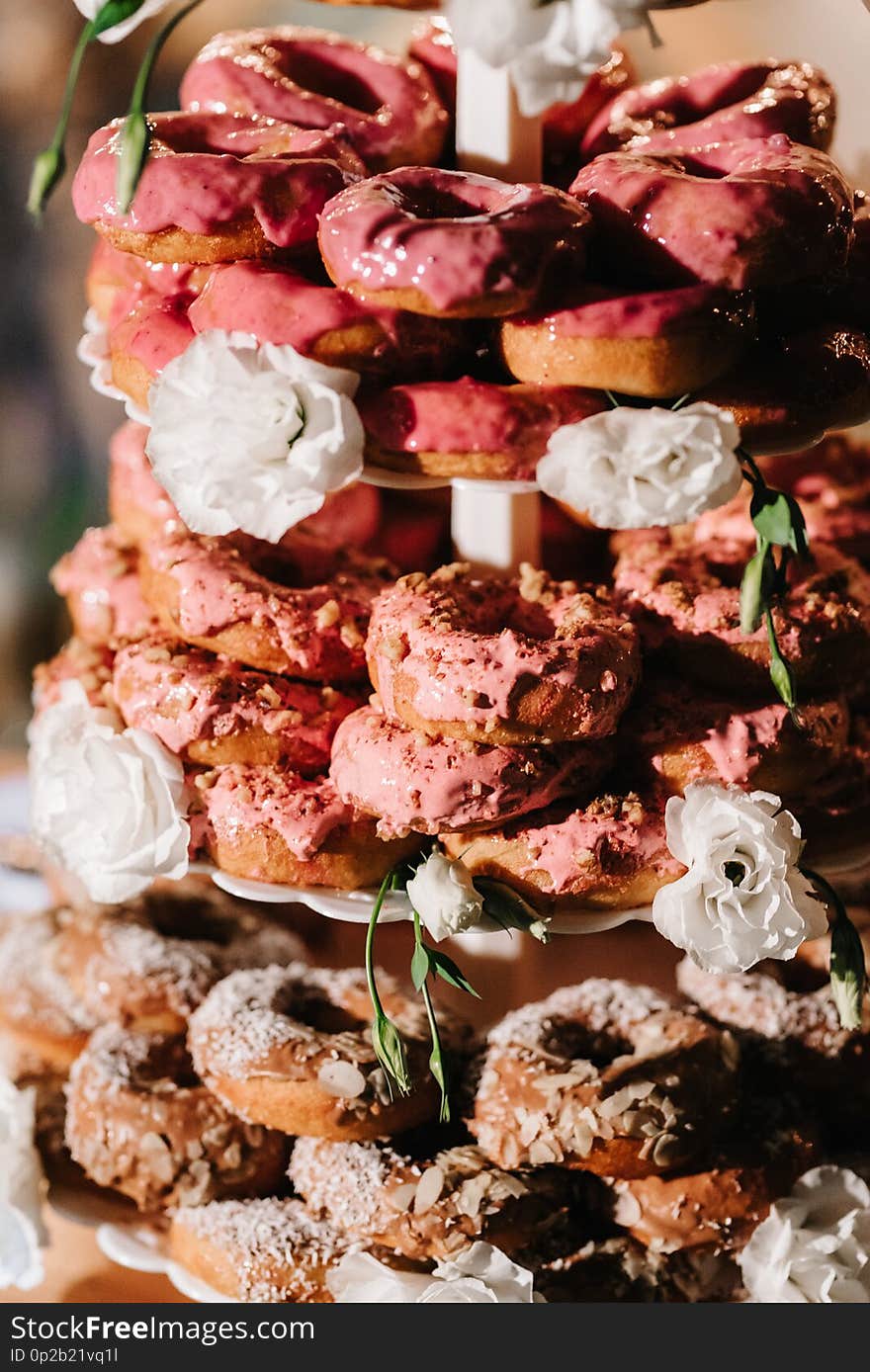 Wedding cake at the wedding of the newlyweds. Wedding cake at the wedding of the newlyweds