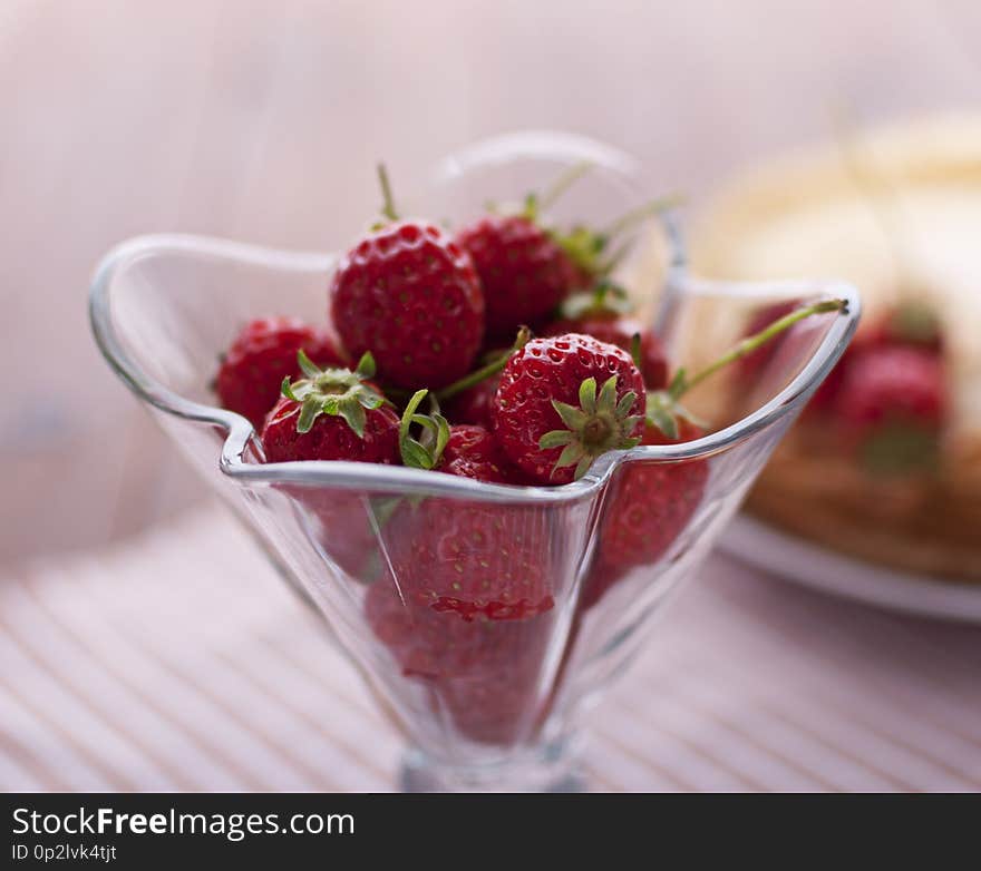 Sweet, fresh strawberries. Dessert with strawberries