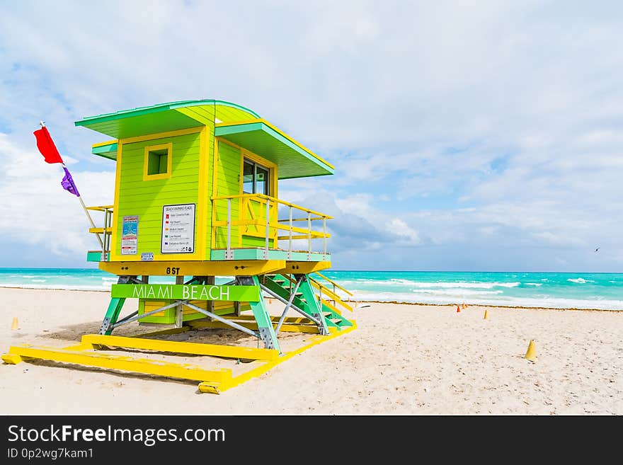 Lifeguard tower in Miami Beach