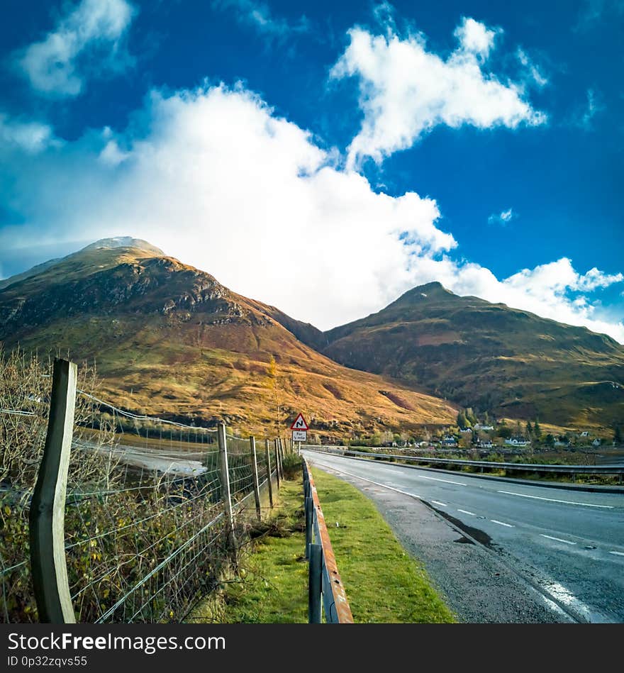 The scottish highlands on the road to the Isles.