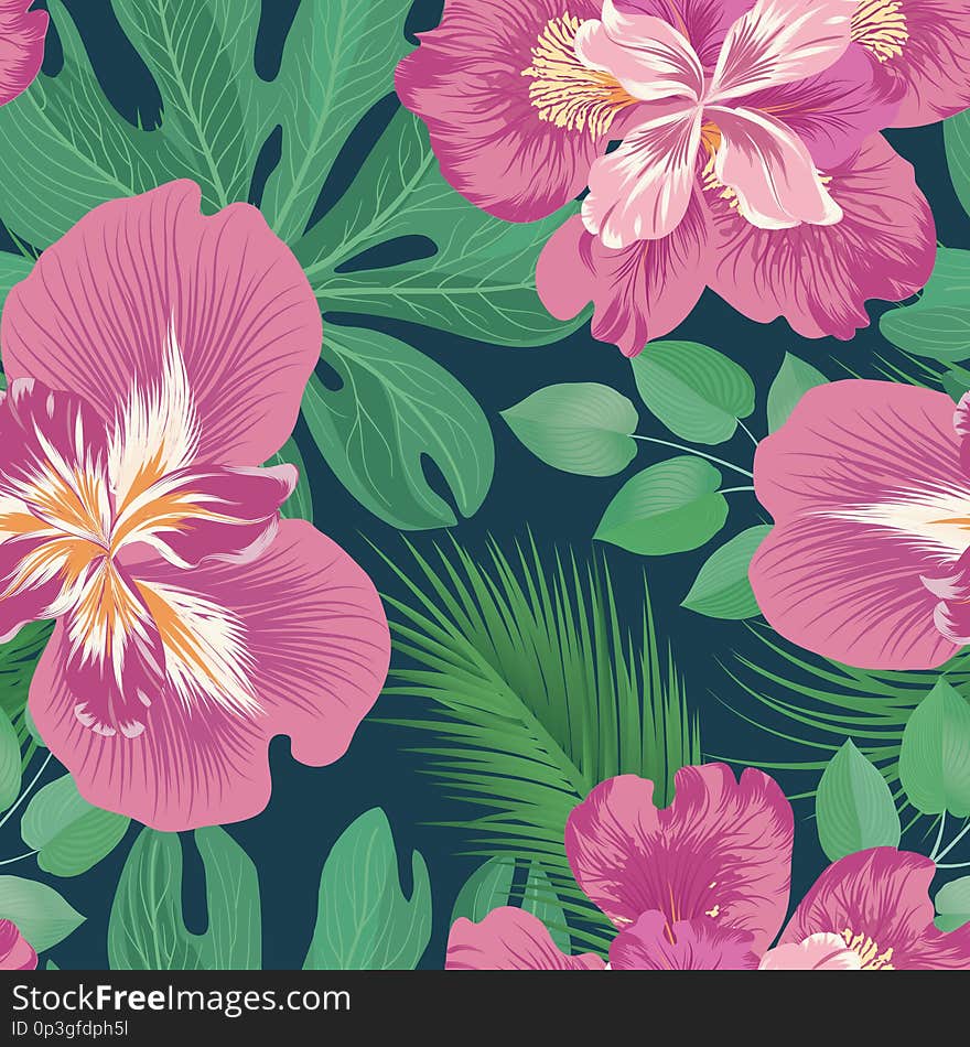 Floral seamless pattern. Flower background. Flourish garden