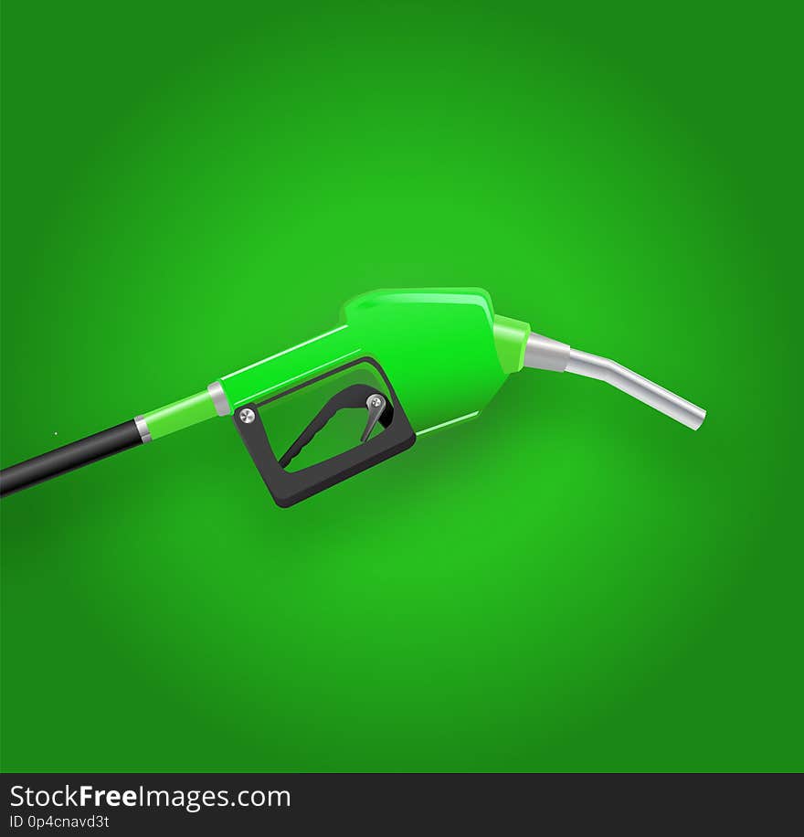 Filling gun. gas refueling nozzle, gasoline pump 3d render. Fuel vector illustration EPS 10.