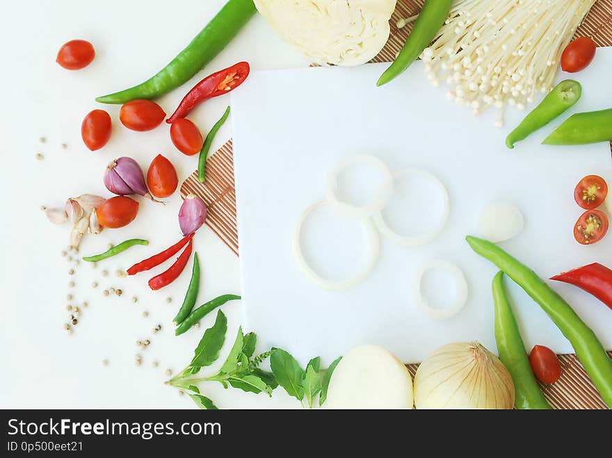 Background is vegetable.Thai food ingredients