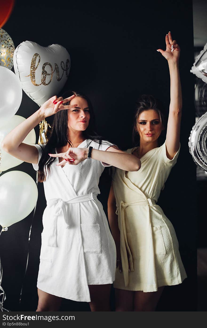 Portrait of strong and dangerous women posing at camera.