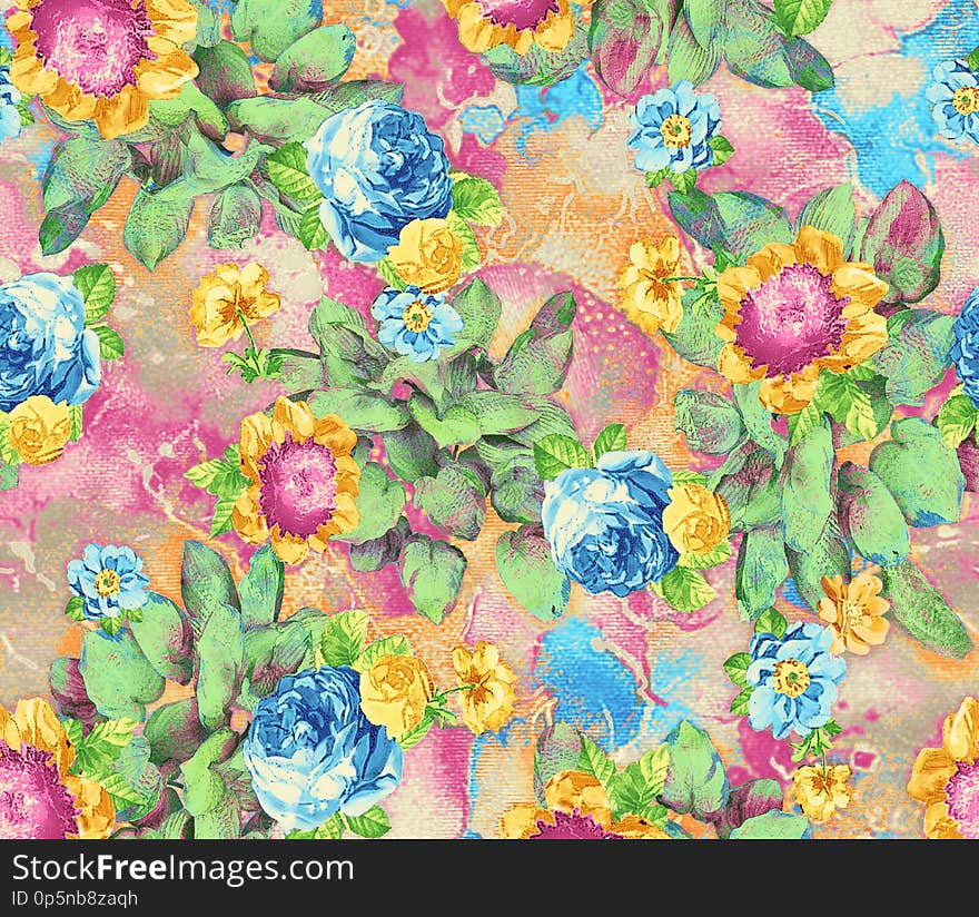 Beautiful seamless floral pattern with background pettan. Beautiful seamless floral pattern with background pettan