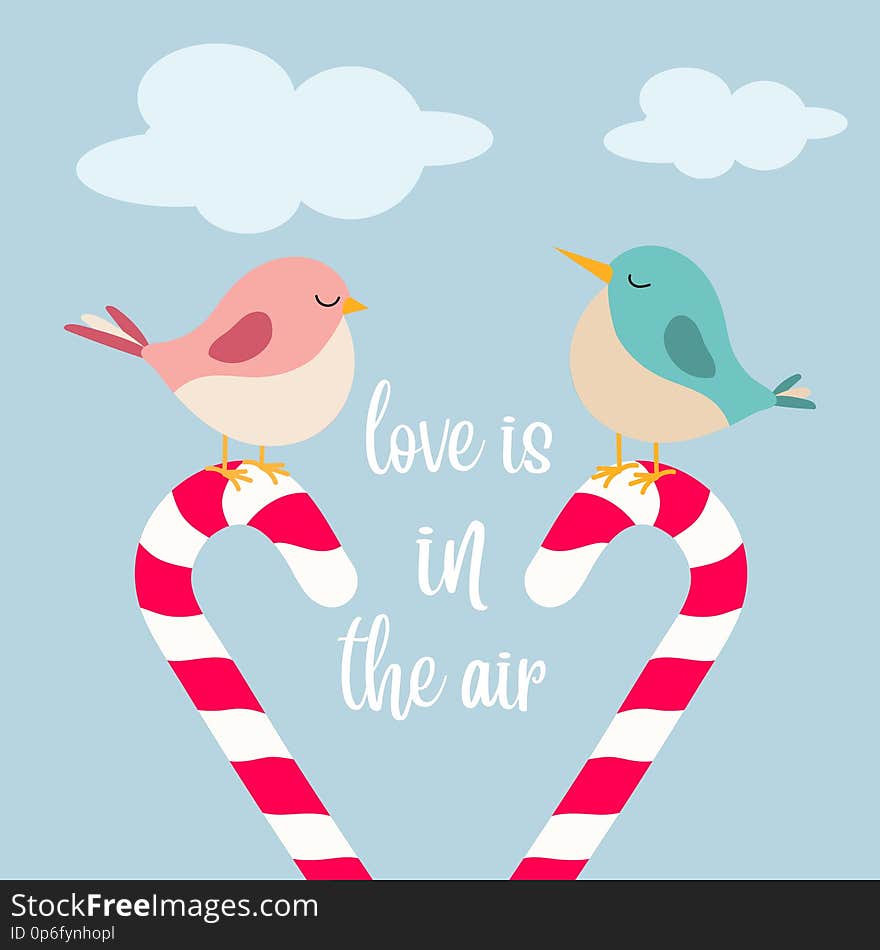 Little birds in love, love is in the air