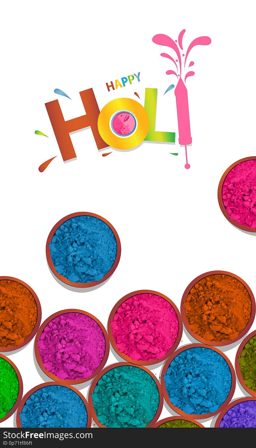 Beautiful And Creative Holi Font On Decorative Colorful Grungy Background