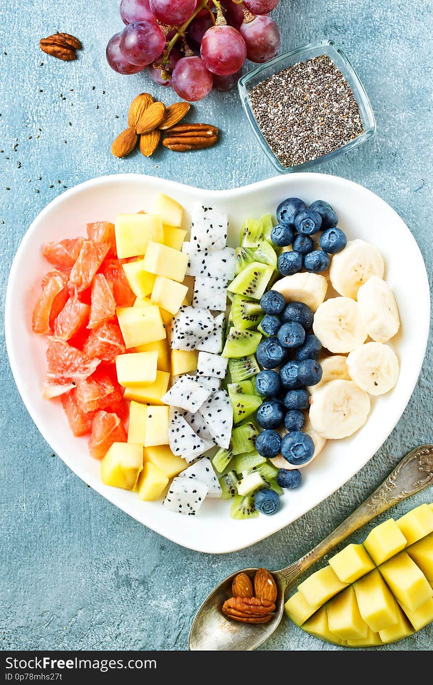 Salad with fresh berries and fruits in bowl. Salad with fresh berries and fruits in bowl