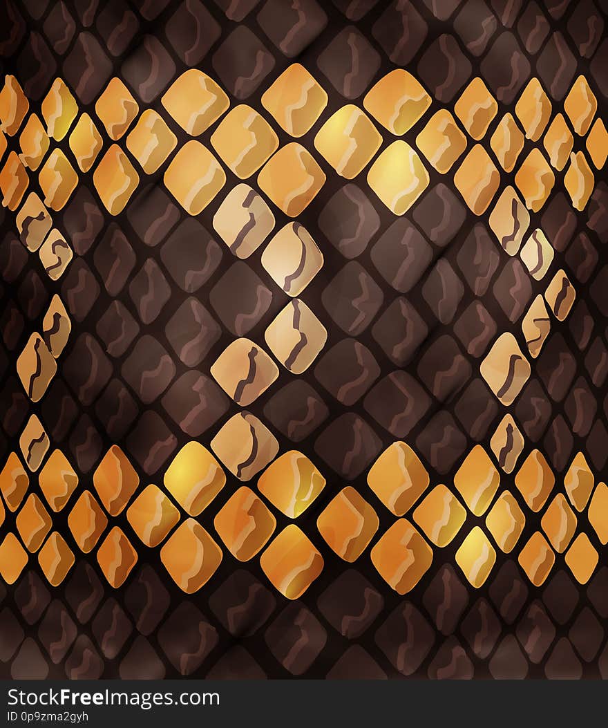 Snakeskin, great design for any purpose. snake background texture, surface design. Animal print, snake skin texture with ornament and figure. - Vector graphics. Snakeskin, great design for any purpose. snake background texture, surface design. Animal print, snake skin texture with ornament and figure. - Vector graphics