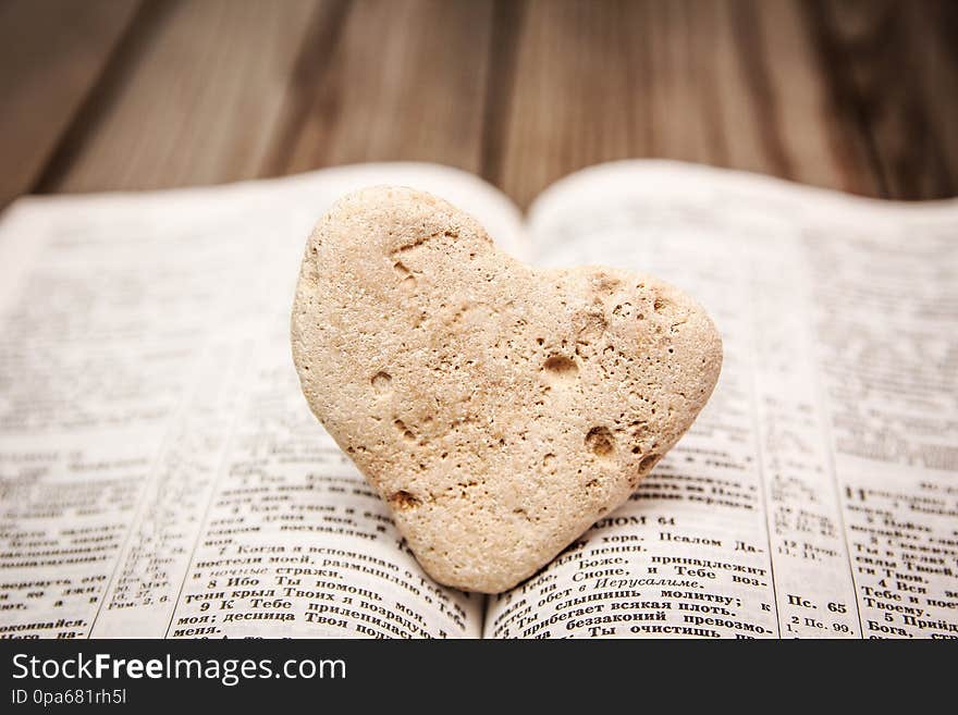 A Bible and happy valentine`s day in love. A Bible and happy valentine`s day in love