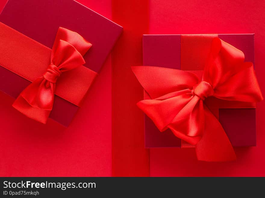 Romantic celebration, lifestyle and birthday present concept - Luxury holiday gifts on red