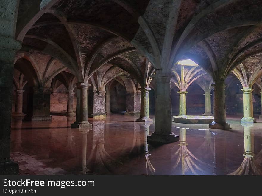 Ancient Portuguese underground cistern in the Mazagan. El Jadida city, Morocco