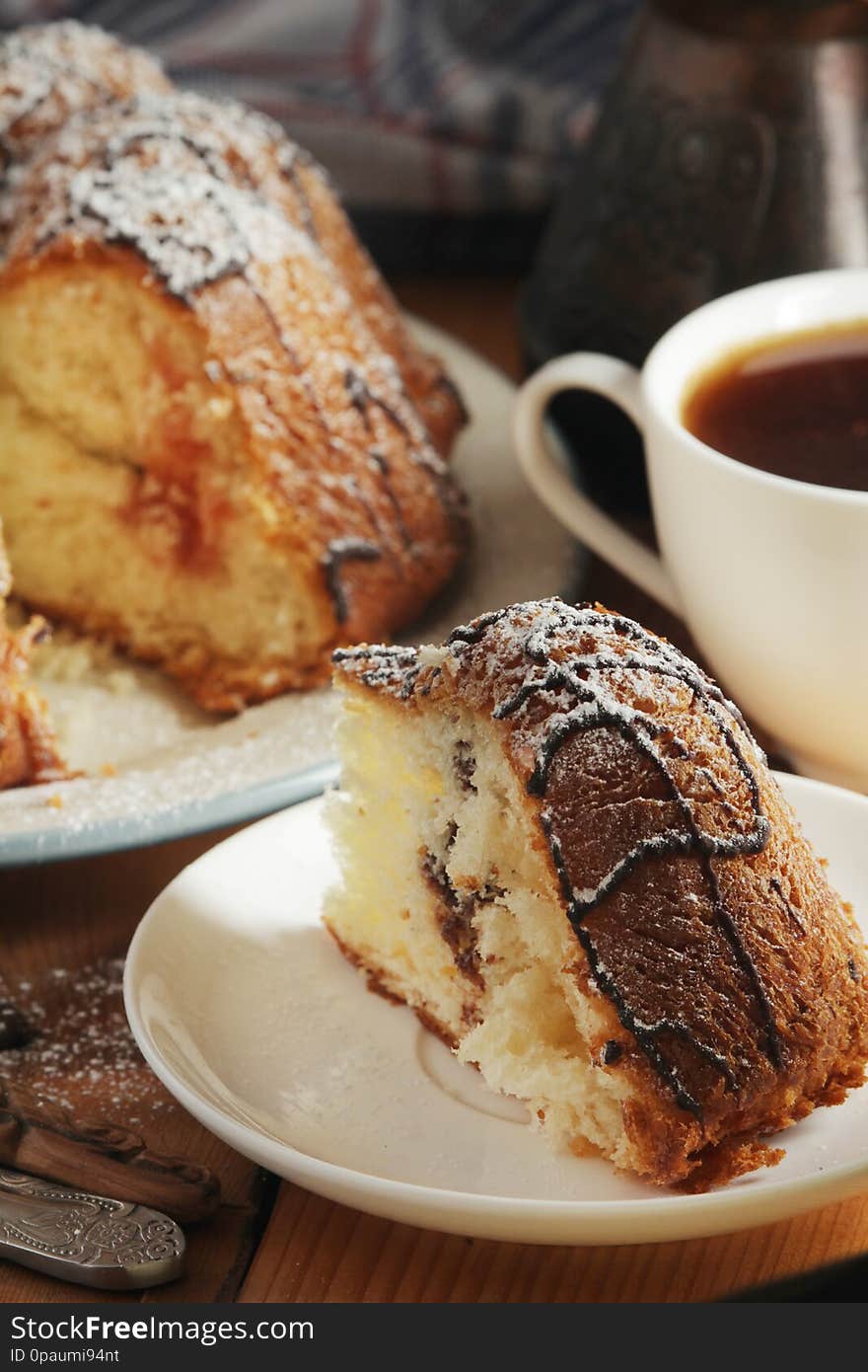 A Biscuit Cake With Chocolate