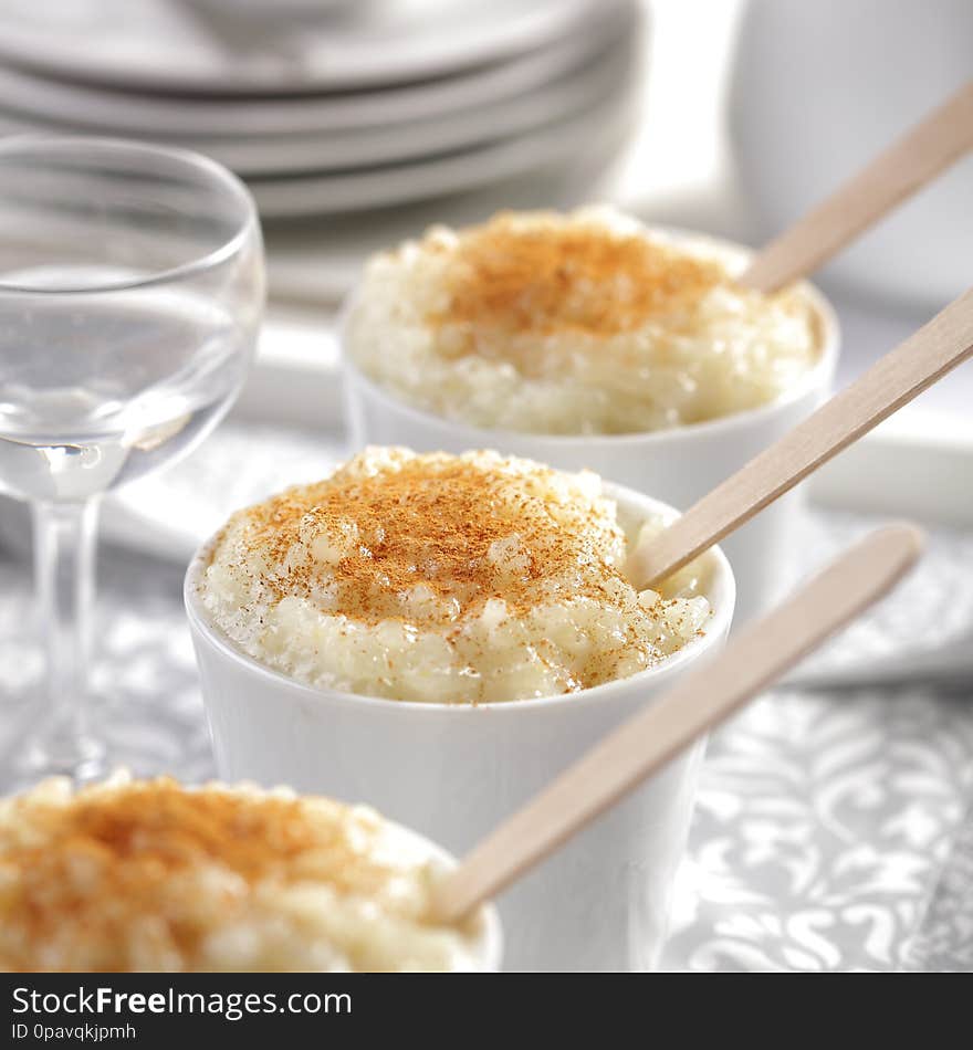 Rice pudding dessert