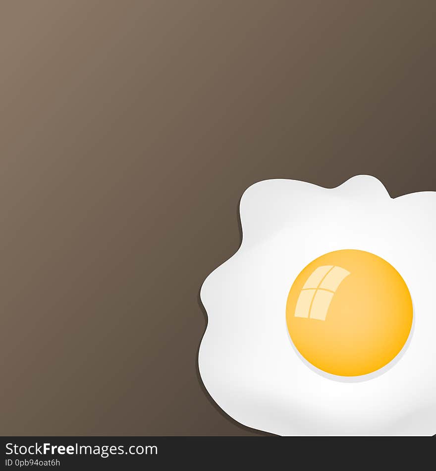 Fried Egg with Brown background, Breakfast Food theme vector illustration