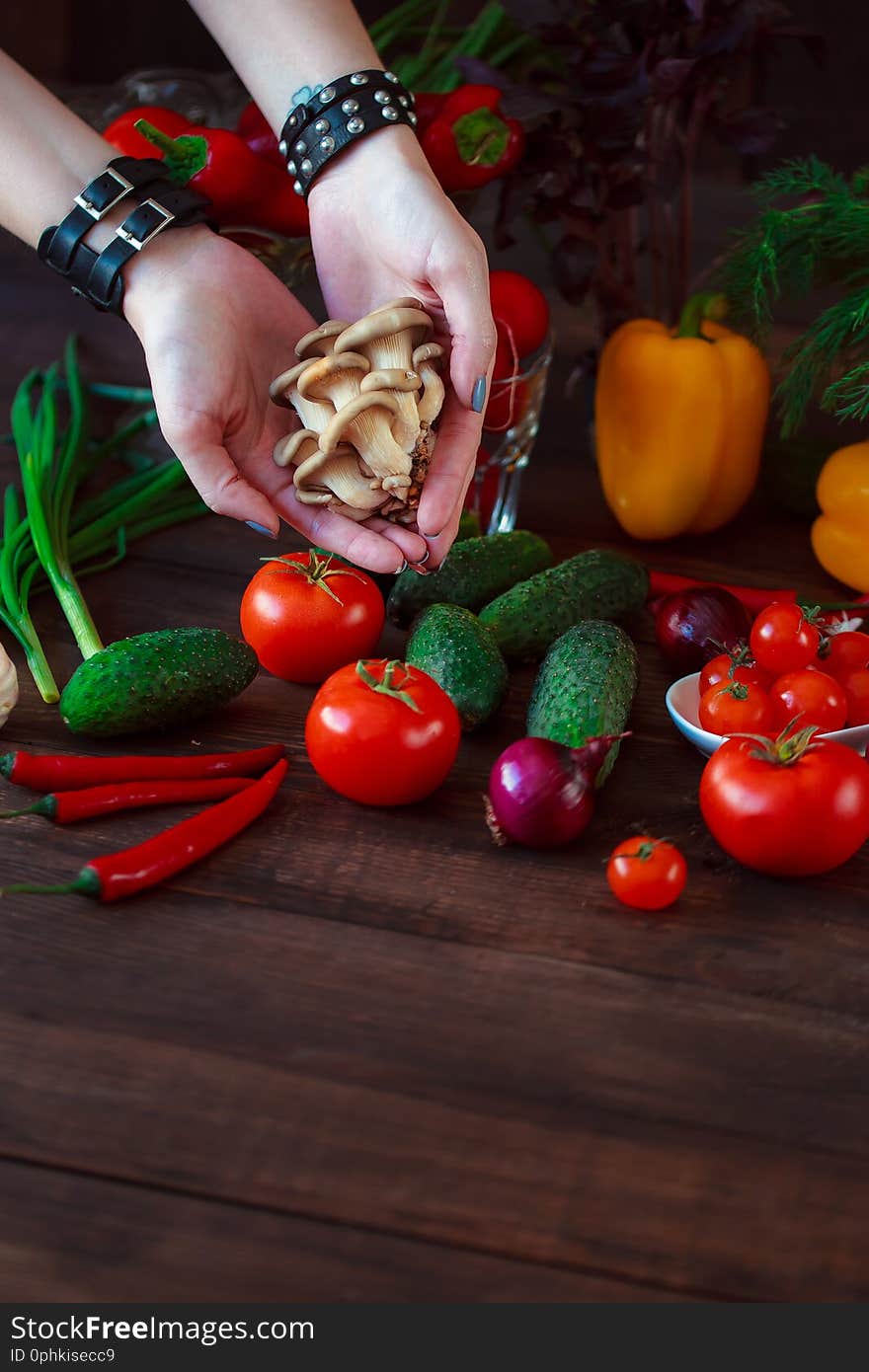 Organic Ingredients For A Fresh Summer Salad.