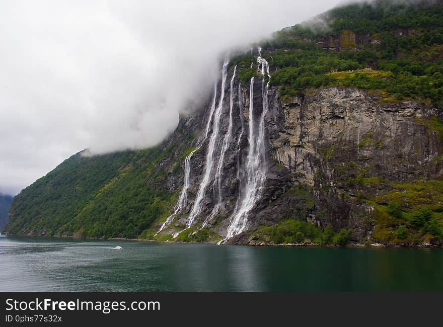 Waterfalls Along the Geirangerfjord