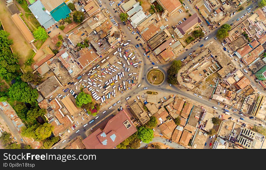 Aerial view of the Morogoro town. Tanzania