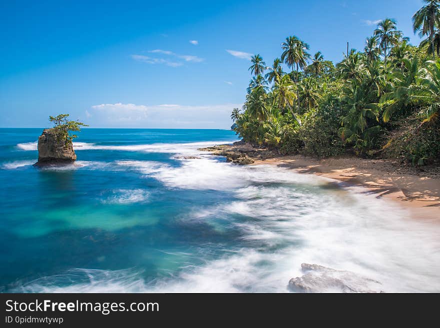 Wild caribbean beach of Manzanillo at Puerto Viejo, Costa Rica