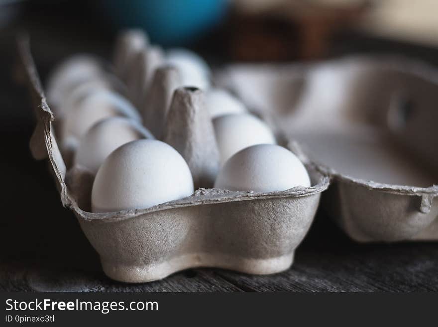 Natural chicken eggs in a cardboard box. To prepare Breakfast. Natural chicken eggs in a cardboard box. To prepare Breakfast.