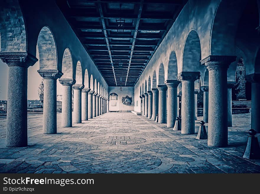 Sweden, Stockholm - City Hall Colonnade - Municipal Council Building