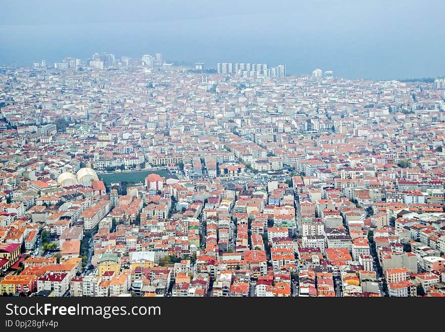 Aerial view of buildings in istanbul