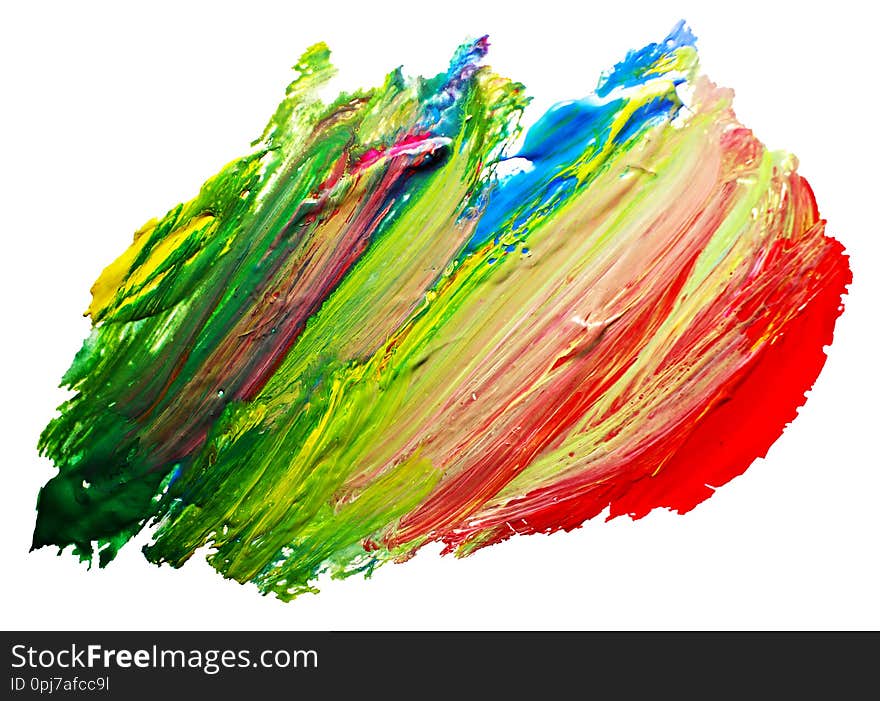 Abstract colorful oil stains on canvas texture. Hand drawing brush, background color