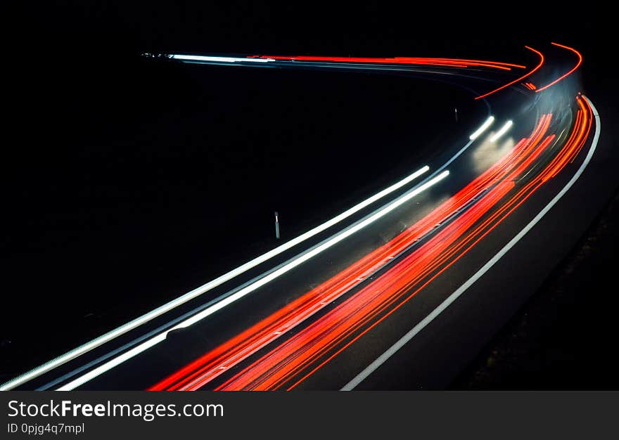 Lights Of Cars With Night