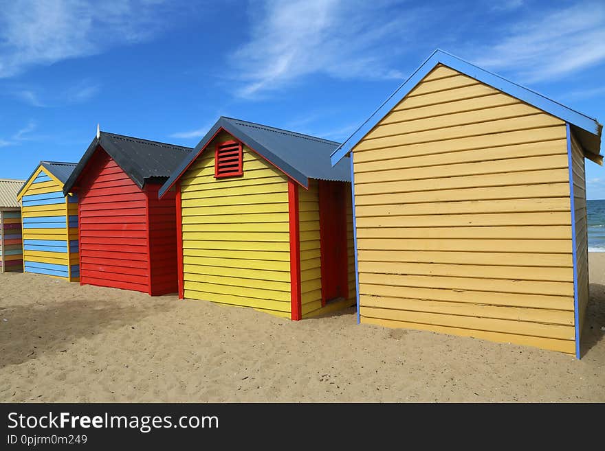 Colorful Bathing Boxes in Brighton Beach, Melbourne,  Australia