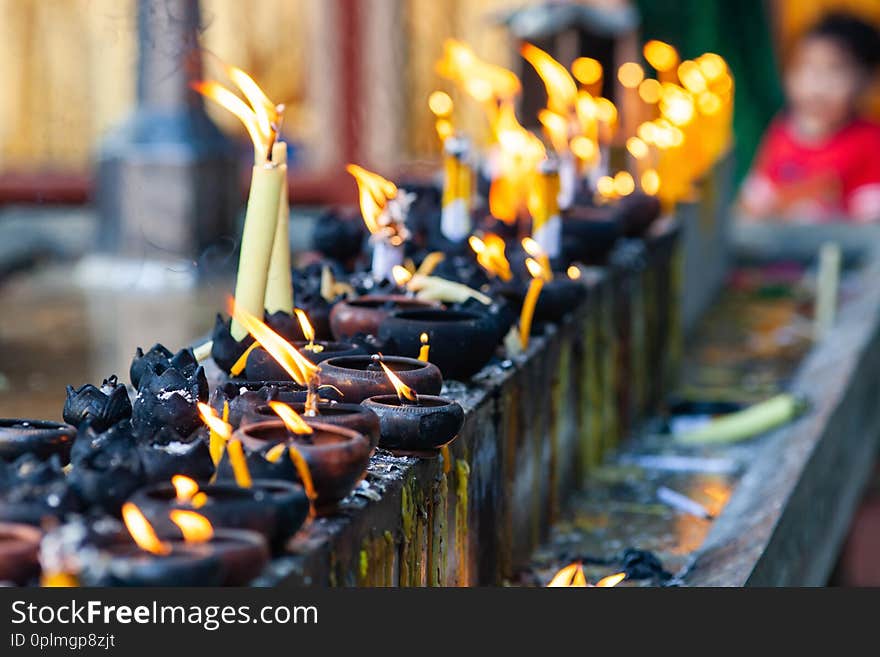 buddhist ceremony - burning candles