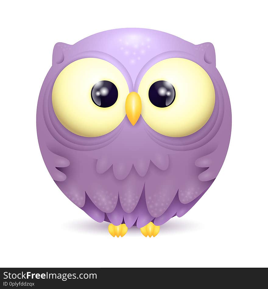 Cute little baby owl vector illustration with nice gradients and shadows. Cute little baby owl vector illustration with nice gradients and shadows